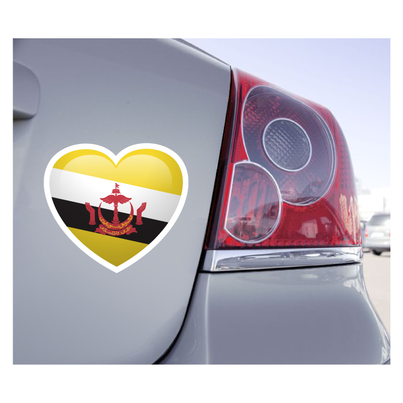 Sticker Love Drapeau Brunei - 1