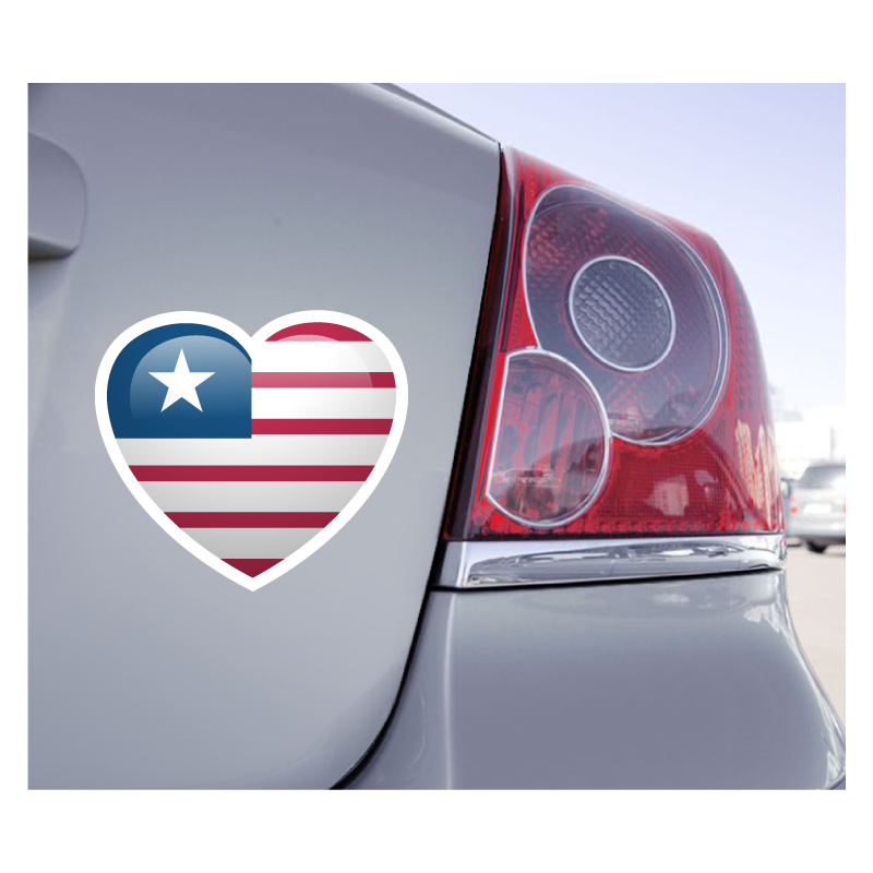 Sticker Love Drapeau Liberia - 1