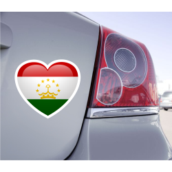 Sticker Love Drapeau Tadjikistan - 1