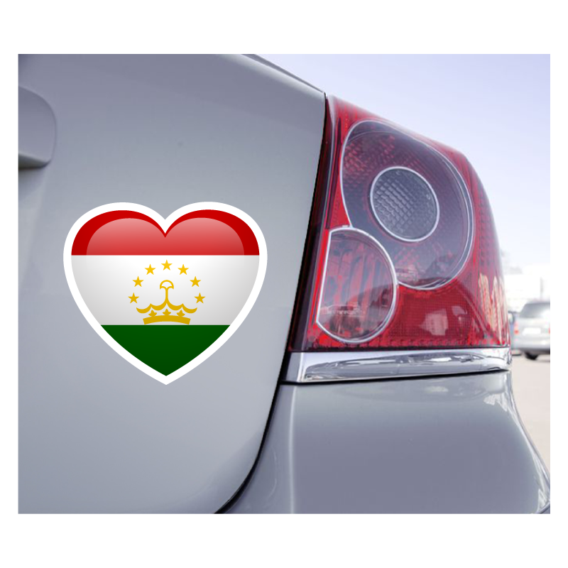 Sticker Love Drapeau Tadjikistan - 1