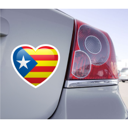 Sticker Love Drapeau Catalan - 1