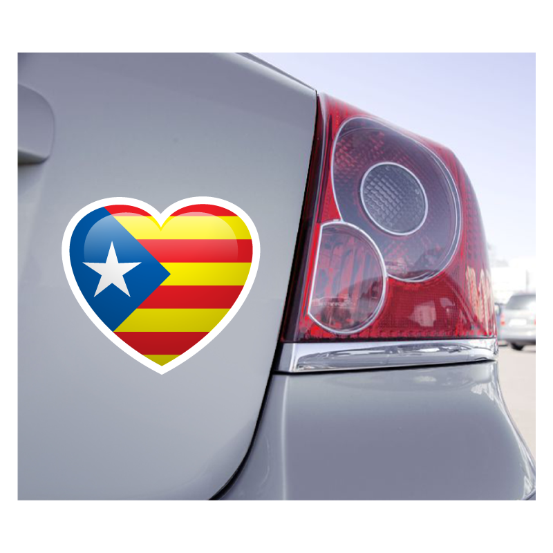 Sticker Love Drapeau Catalan - 1