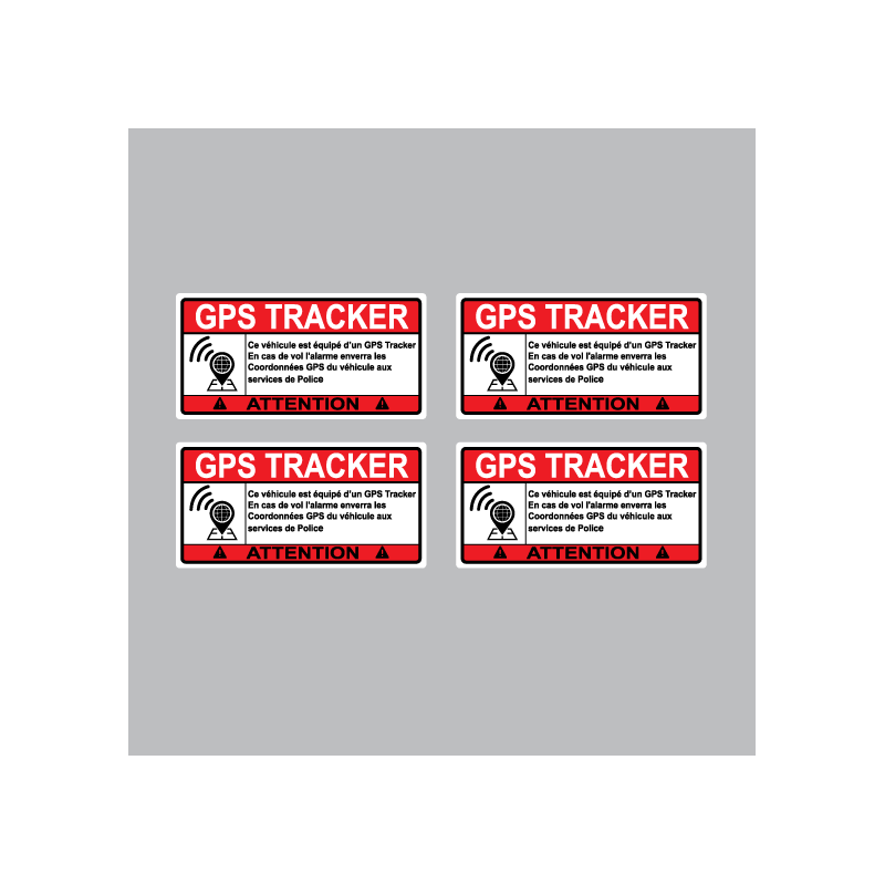4 Autocollants Voiture GPS TRACKER - ZoneStickers