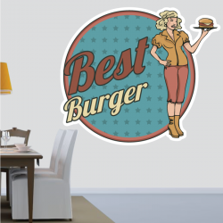 Sticker Mural Cuisine Best Burger - 1
