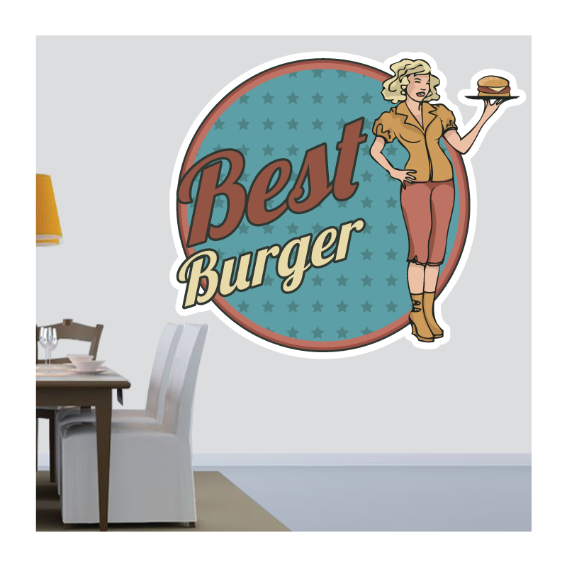 Sticker Mural Cuisine Best Burger - 1