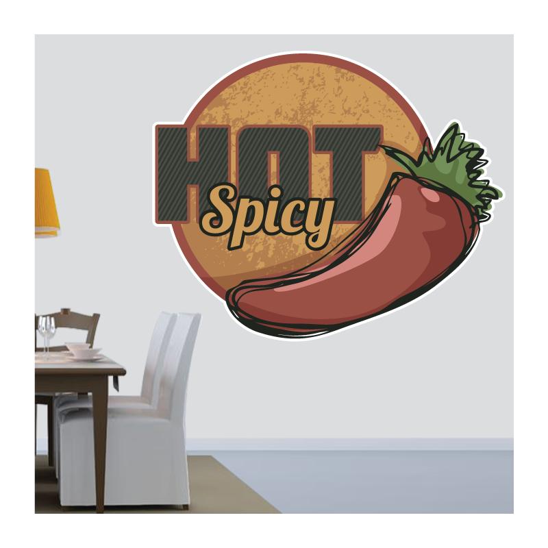 Sticker Mural Cuisine Hot Spicy Vintage - 1