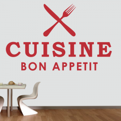 Sticker Mural Cuisine Bon Appetit Couvert - 3