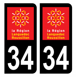 Autocollant plaque d'immatriculation 34 Hérault - 7