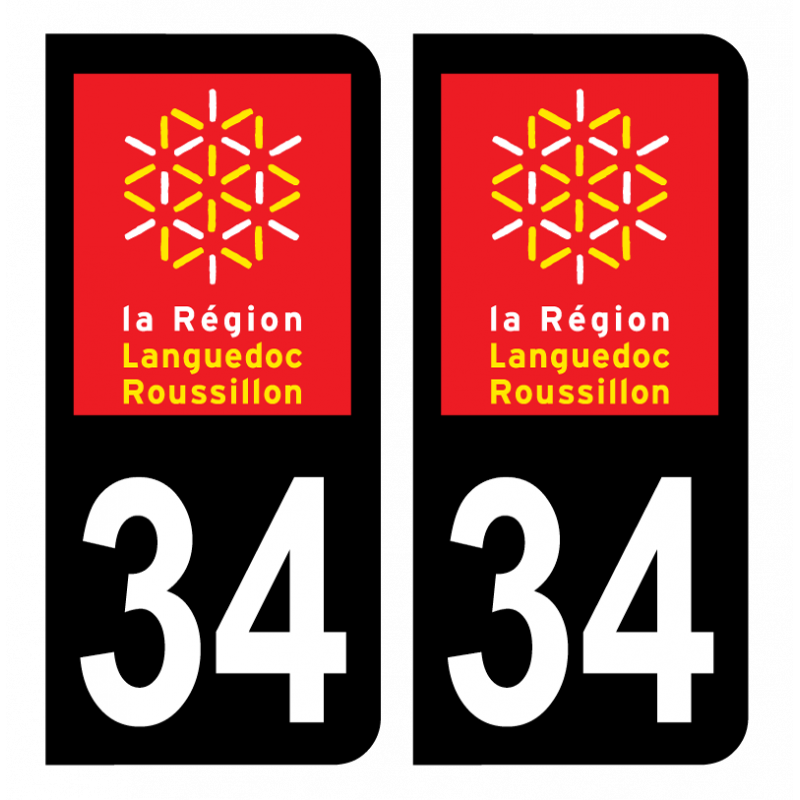 Autocollant plaque d'immatriculation 34 Hérault - 7