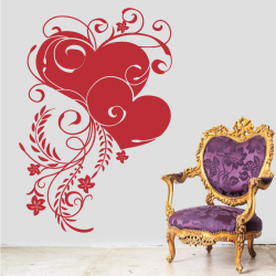 Sticker Mural Coeur Fleur - 3