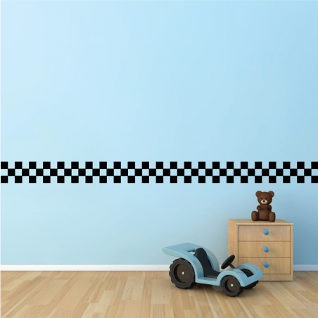 Sticker Mural Bande Damier  1M ZoneStickers