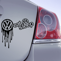 Autocollant Volkswagen Eat Sleep - 1