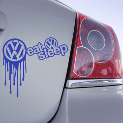 Autocollant Volkswagen Eat Sleep