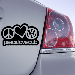 Autocollant Peace Love Dub VW - 1