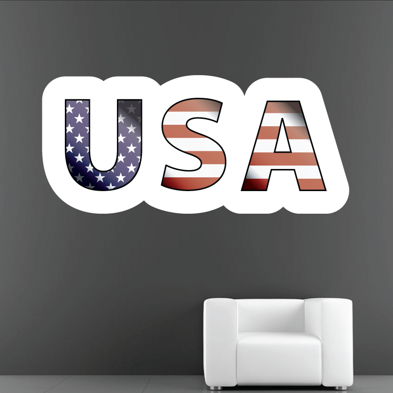 Sticker Mural Logo USA - 1