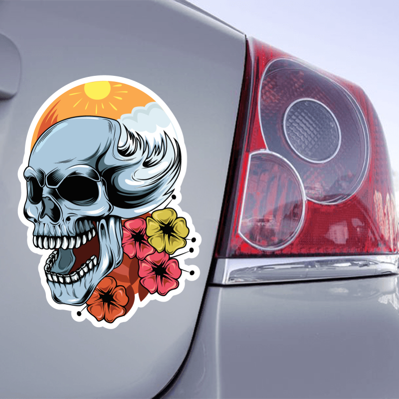 Stickers Fleur d'Hibiscus 03 voiture, autocollant auto moto miroir