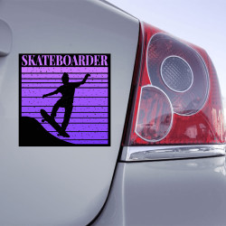 Autocollant Voiture Skateboarder