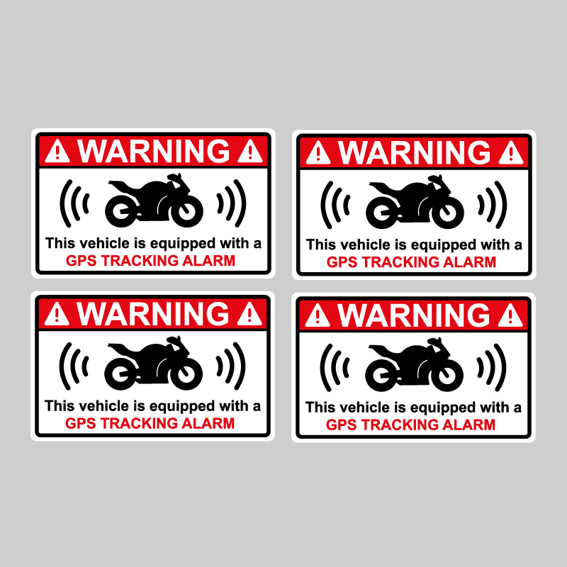 4 Stickers Alarme Moto Scooter - GPS TRACKING ALARM - ZoneStickers