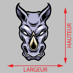 Sticker Tête Rhinocéros