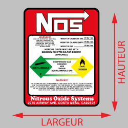 Sticker Etiquette NOS Nitrous Oxide Systems
