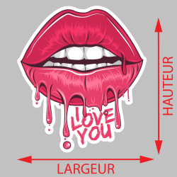 Sticker Bouche Love You