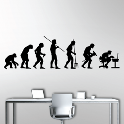 Sticker Mural Evolution De L'Homme Version Geek - 1