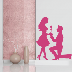 Sticker Mural Couple d'Amoureux Rose