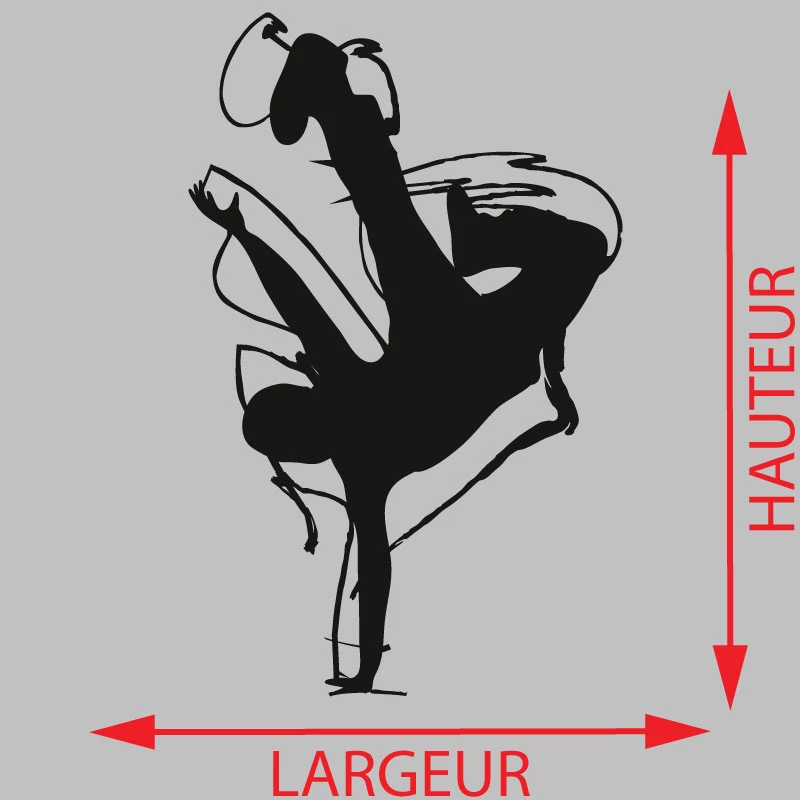 Sticker Silhouette Danse Hip Hop Décoration Interieur