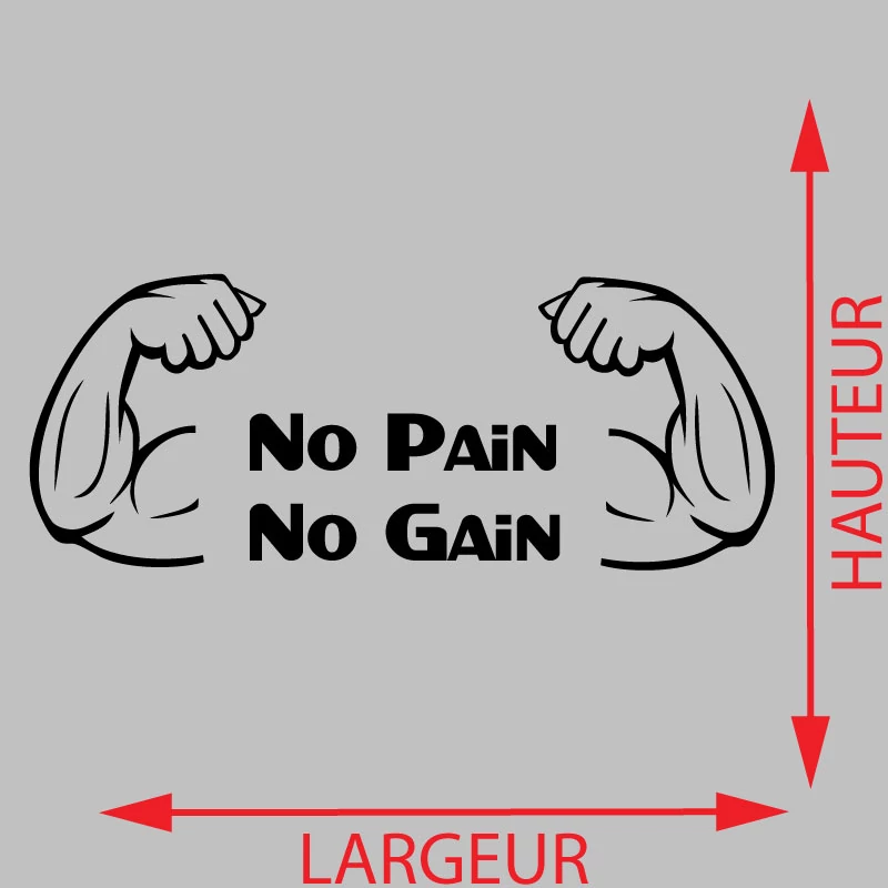 Sticker No Pain No Gain Décoration Interieur
