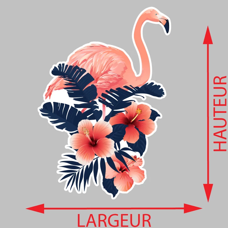 Autocollant Flower Flamant Rose  Voiture