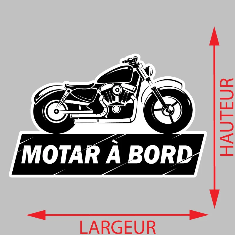 Autocollant Motard à Bord Moto Harley Voiture