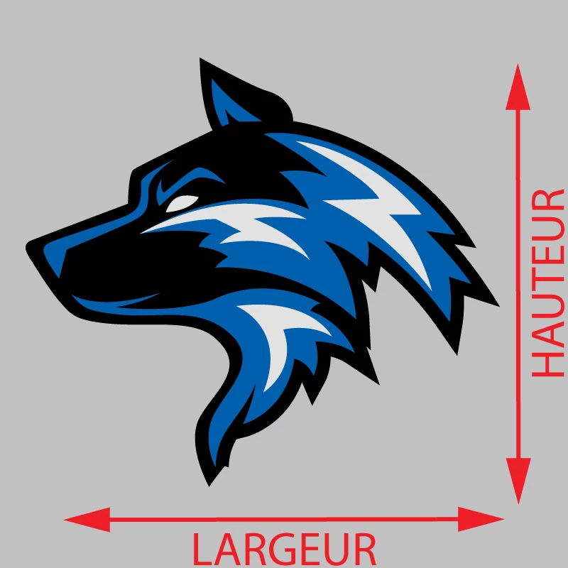 Sticker Loup Bleu Voiture