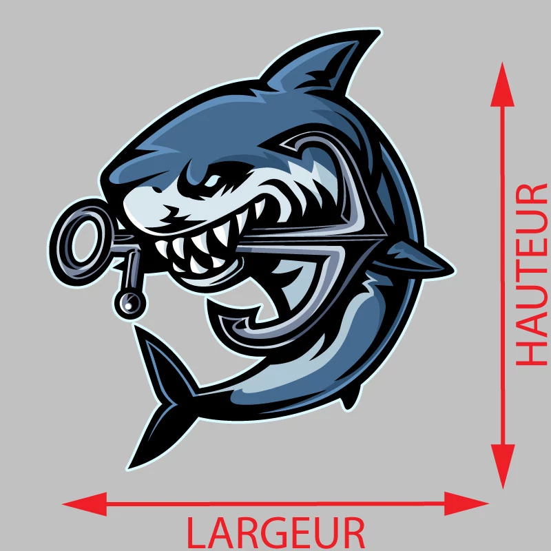 Autocollant Requin Ancre Voiture