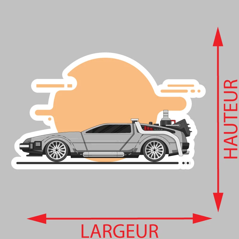 Autocollant DeLorean Retour Vers Le Future Voiture