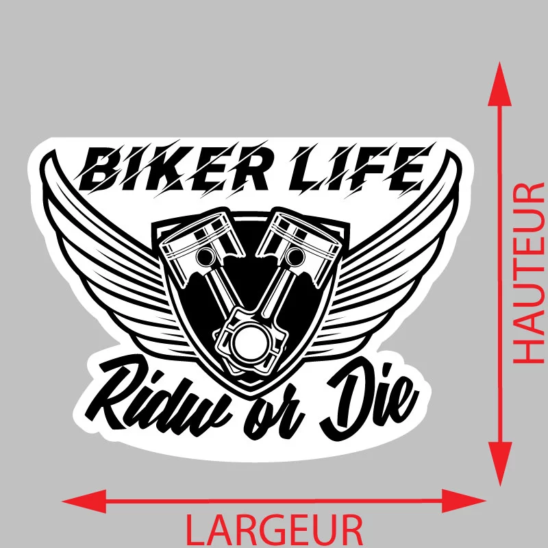 Autocollant Biker Life Ride Or Die Voiture