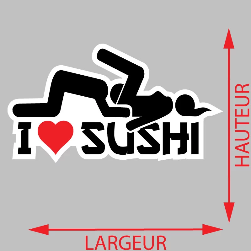 Autocollant I Love Sushi Voiture