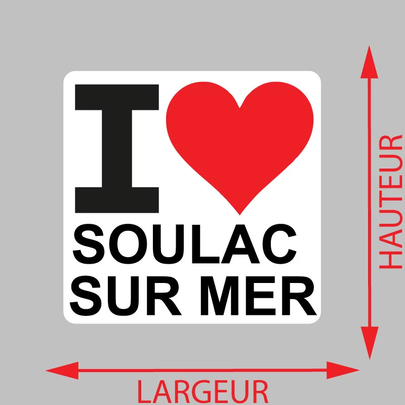 Autocollant I Love Soulac Sur Mer Voiture