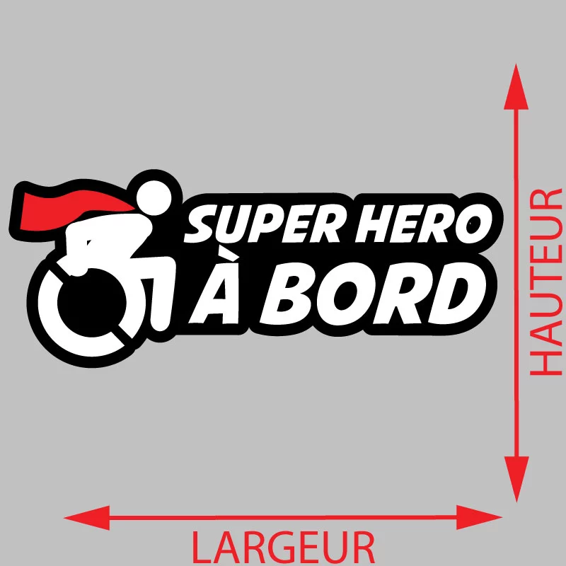 Sticker Handicapé Super Hero - Autocollant Handicapé Super Hero