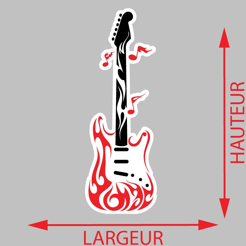 stickers muraux guitare avec nom ou groupe rock - TenStickers