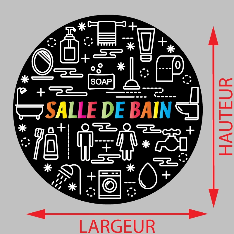 Autocollant Mural Avec Logo Anglais Pour Salle De Bains - Temu Belgium
