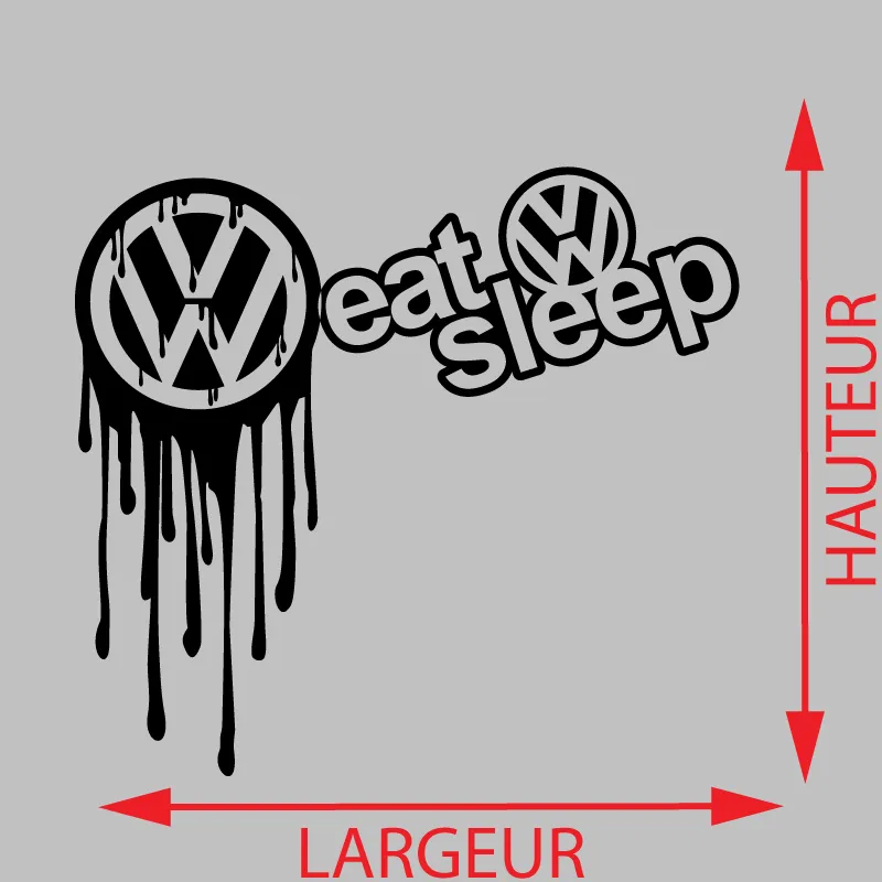 Sticker Volkswagen Eat Sleep - Autocollant Volkswagen Eat Sleep