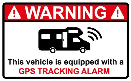 4 Autocollants Alarme Camping Car - GPS TRACKING ALARM
