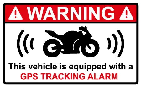 4 Stickers Alarme Moto Scooter - GPS TRACKING ALARM