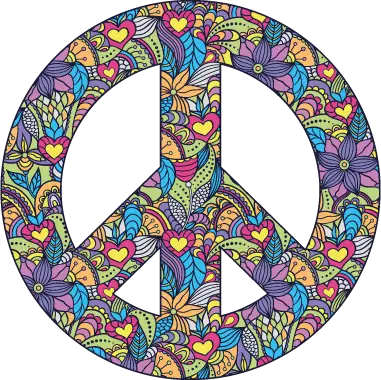 Autocollant peace and love design
