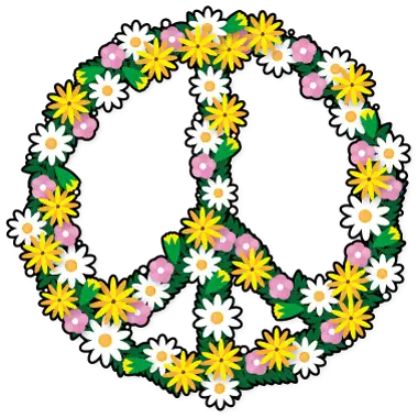 Sticker peace & love fleur