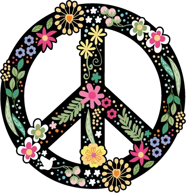 Autocollant peace and love pacifiste