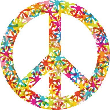 Autocollant peace and love solidarité