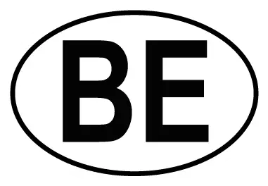 Autocollant BE - Code Pays Belgique