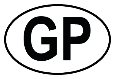 Autocollant GP - Code Pays Guadeloupe
