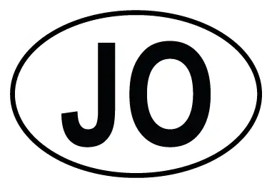 Autocollant JO - Code Pays Jordanie